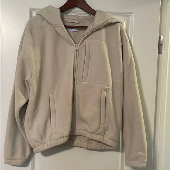 TNA Jackets & Blazers - TNA Cream Teddy Jacket with Hood and Zipper